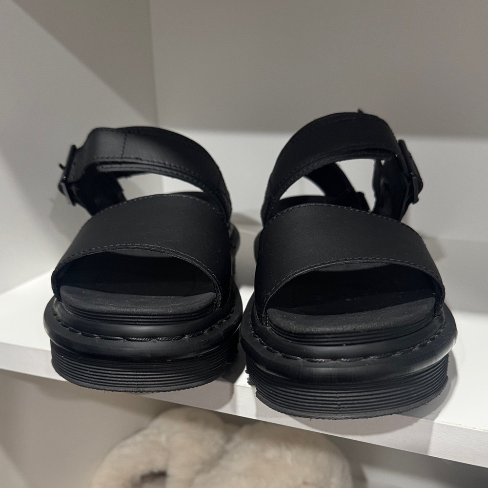 Dr. Martens Black Leather Platform Sandals - Picture 2 of 8